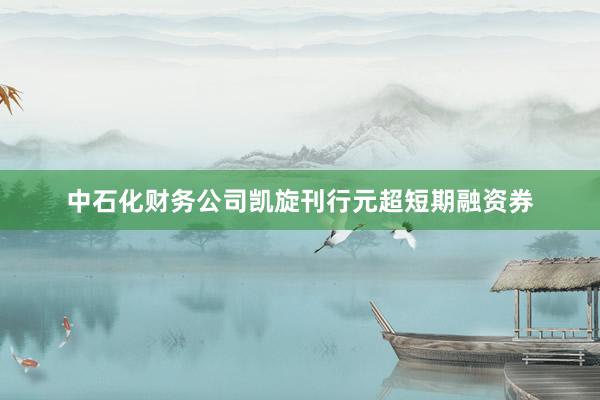 中石化财务公司凯旋刊行元超短期融资券